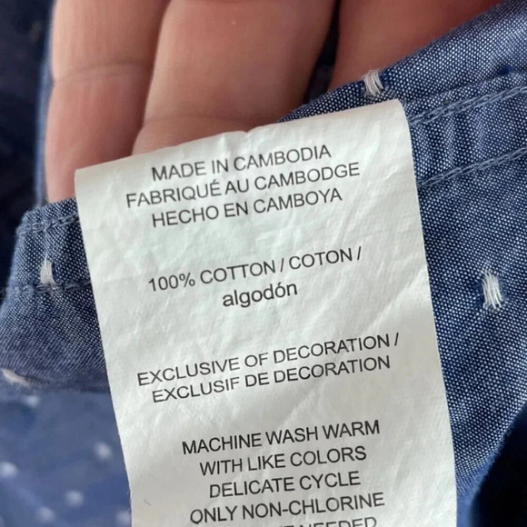 Original Penguin Mens XL Blue long sleeve button down shirt 3653 - Picture 4 of 7